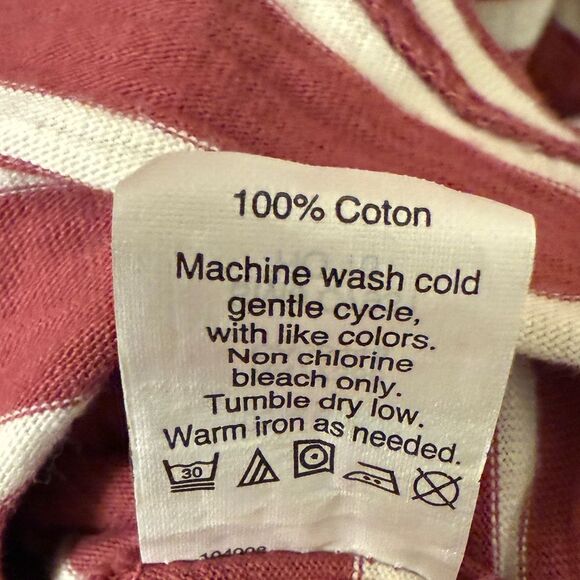 J.Crew Red White Striped Long Sleeve Tee Shirt Men’s Size L Cotton - Picture 4 of 4